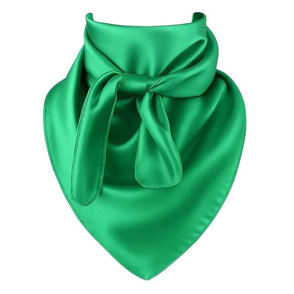 Green Wild Rag Large Scarf 35x35 Inches Satin Western Accessory Cowgirl or Cowbo - Picture 1 of 6
